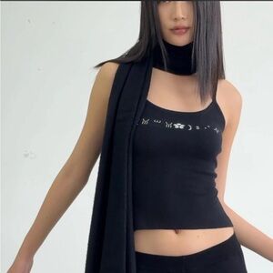 Prix Workshop Emoticon Knit Singlet Tank top cami kawaii black